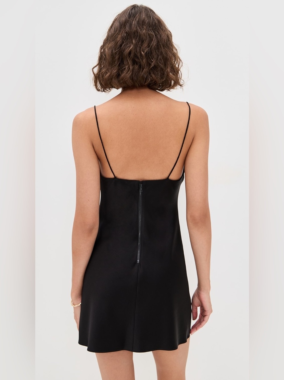Alice + Olivia Harmony Mini Slip Dress Cowl Neck Sleeveless Lined Formal Black - Picture 2 of 8